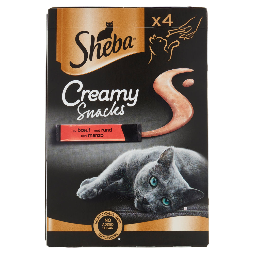 Sheba Creamy Snacks con Manzo 4x12g - Snack per Gatti Sheba Creamy Snacks con Manzo 4x12g - Snack per Gatti